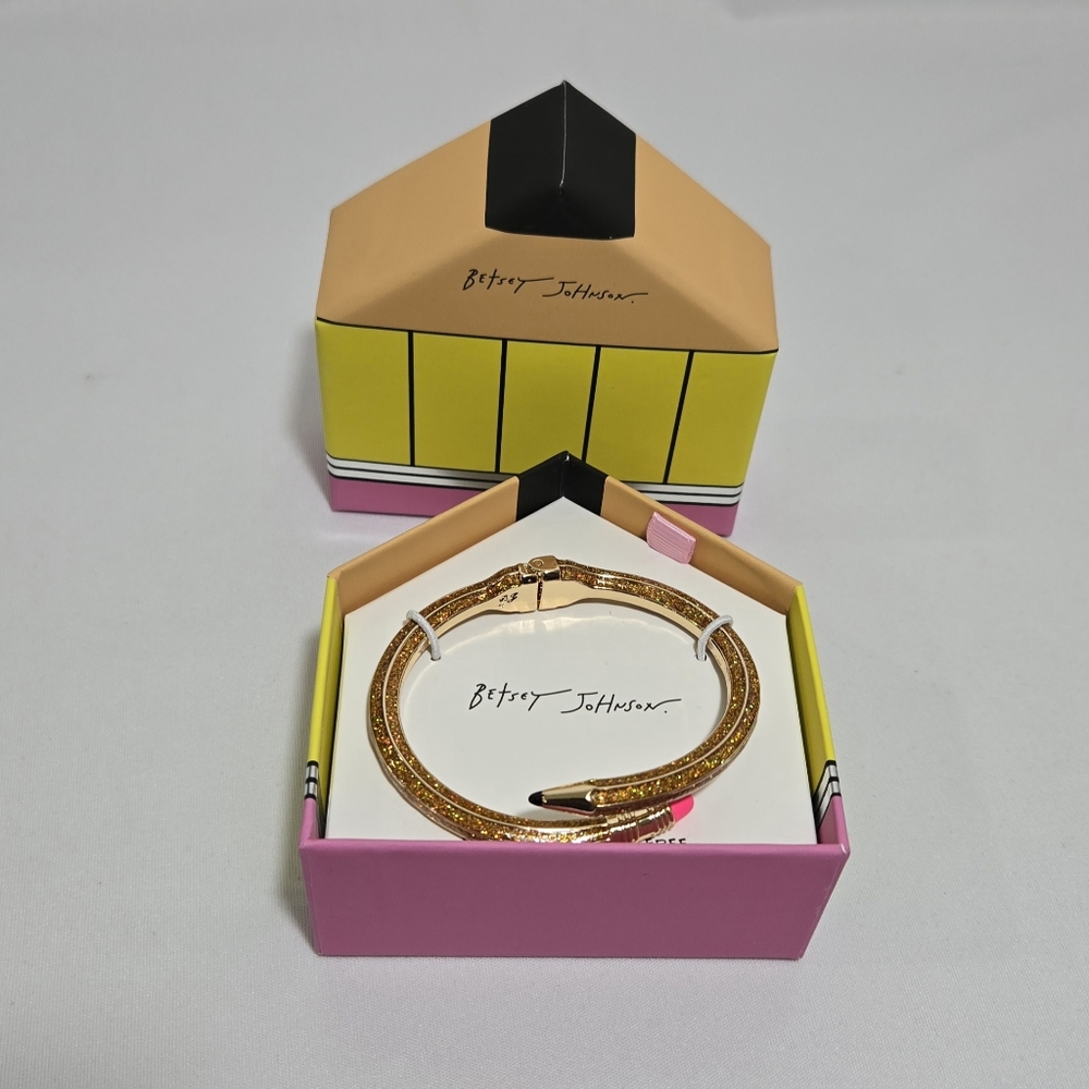 Betsey Johnson Pencil Hinged Bangle Bracelet #1014
